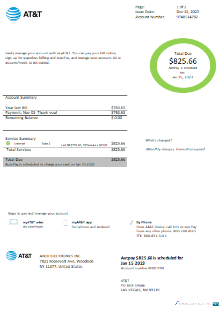 Download Texas AT&T easy to fill utility business bill SCR Photoshop template